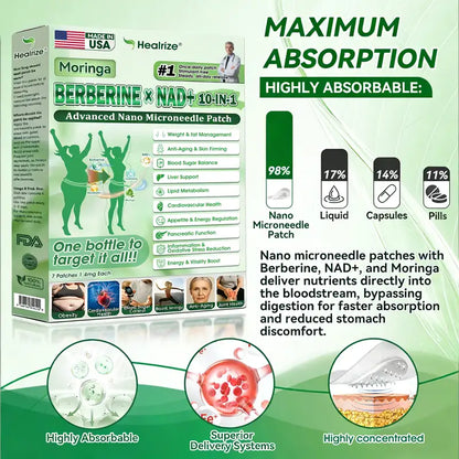 🇺🇸 𝐎𝐟𝐟𝐢𝐜𝐢𝐚𝐥 𝐔𝐒 𝐒𝐭𝐨𝐫𝐞 | 🧑‍⚕️🩺 𝐇𝐞𝐚𝐥𝐫𝐢𝐳𝐞® Moringa · Berberina × NAD+ 𝟏𝟎-𝐢𝐧-𝟏 𝐀𝐝𝐯𝐚𝐧𝐜𝐞𝐝 𝐍𝐚𝐧𝐨 𝐌𝐢𝐜𝐫𝐨𝐧𝐞𝐞𝐝𝐥𝐞 𝐏𝐚𝐭𝐜𝐡 — 𝐎𝐧𝐜𝐞 𝐃𝐚𝐢𝐥𝐲, 𝐕𝐢𝐬𝐢𝐛𝐥𝐞 𝐑𝐞𝐬𝐮𝐥𝐭𝐬 𝐢𝐧 𝟕 𝐃𝐚𝐲𝐬 