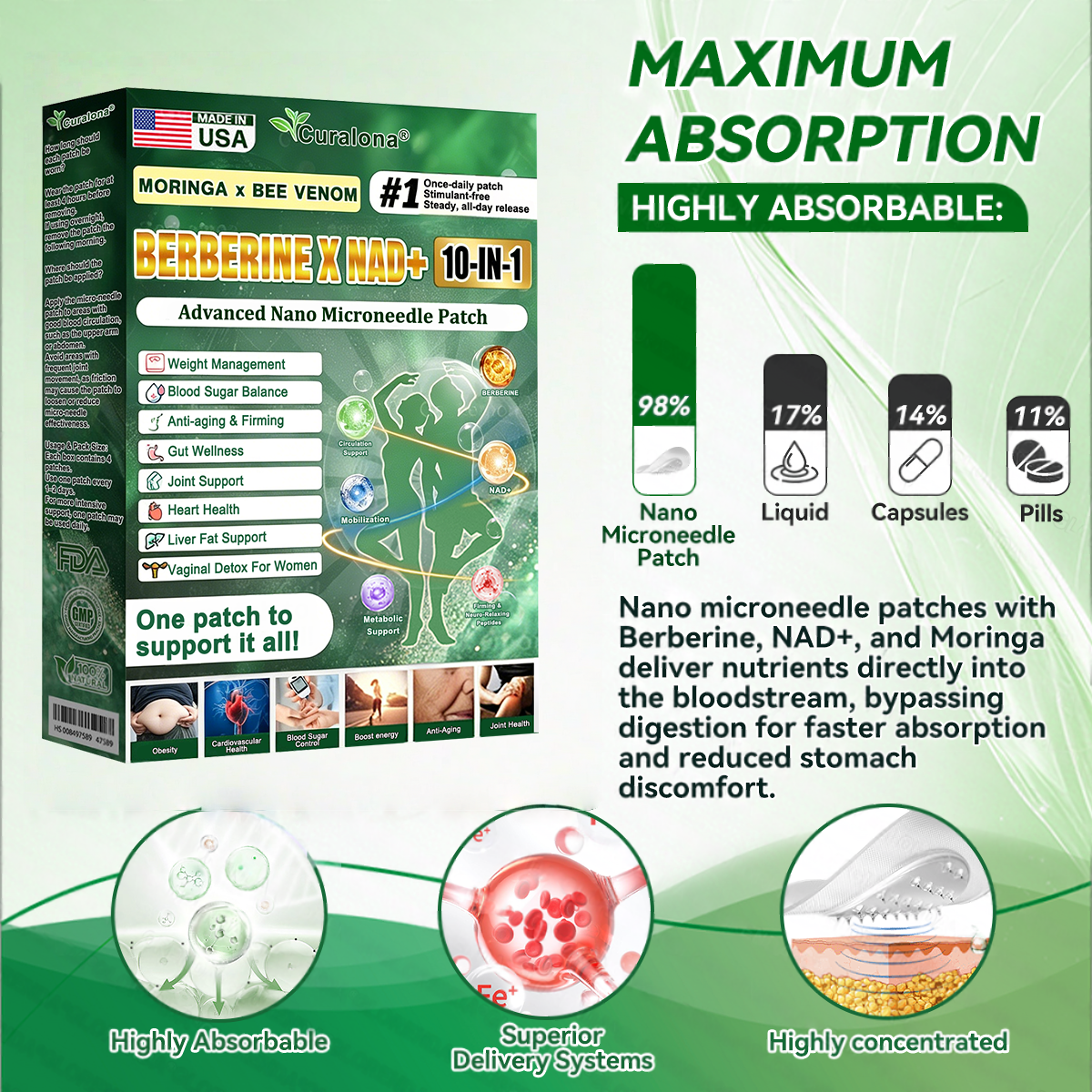 𝐎𝐟𝐟𝐢𝐜𝐢𝐚𝐥 𝐔𝐒 𝐒𝐭𝐨𝐫𝐞 🇺🇸  | 🧑‍⚕️🩺 𝗖𝘂𝗿𝗮𝗹𝗼𝗻𝗮® Moringa · Berberine × NAD+ 𝟏𝟎-𝐢𝐧-𝟏 𝐀𝐝𝐯𝐚𝐧𝐜𝐞𝐝 𝐍𝐚𝐧𝐨 𝐌𝐢𝐜𝐫𝐨𝐧𝐞𝐞𝐝𝐥𝐞 𝐏𝐚𝐭𝐜𝐡 — 𝐎𝐧𝐜𝐞 𝐃𝐚𝐢𝐥𝐲, 𝐕𝐢𝐬𝐢𝐛𝐥𝐞 𝐑𝐞𝐬𝐮𝐥𝐭𝐬 𝐢𝐧 𝟕 𝐃𝐚𝐲𝐬
